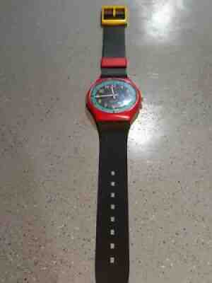 SWATCH watch VINTAGE Wall Clock Watch 80s store display sign rare 7 feet!! Look