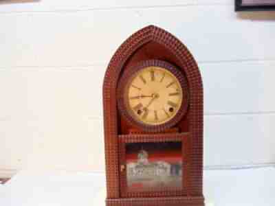 RARE RIPPLE FRONT E. N. WELCH BEE HIVE CLOCK