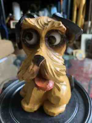 OSWALD ANTIQUE ROLLNG EYE CLOCK SCOTTIE DOG GES GESHE GERMANY WORKING CLOCKWORK