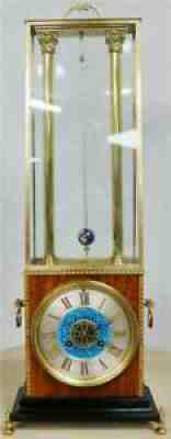 Rare Antique French Rosewood & Bronze Conical Pendulum Mystery Mantle Clock