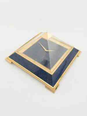 Super rare LeCoultre 8-day desk clock Late Deco Design Pyramid Box