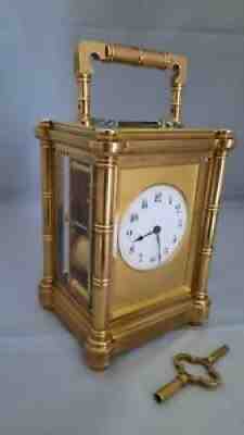 French carriage clock Henri JACOT bamboo hour repeat Alarm