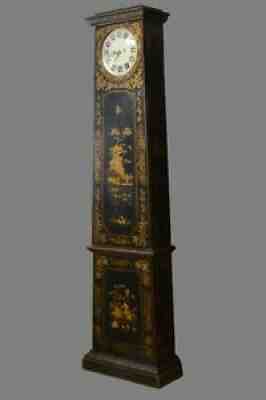 Ñ 1800 Antique Neoclassical Chinoiserie Grandfather Very Tall Case Clock 8,4ft