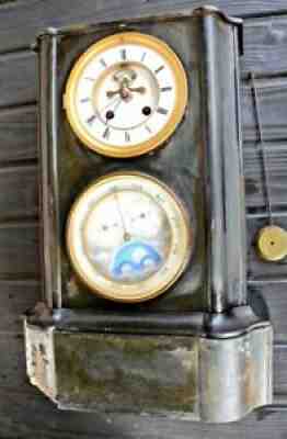 BELGIAN SLATE MANTEL CLOCK WITH PERPETUAL CALENDAR Victorian 1855 parts repair