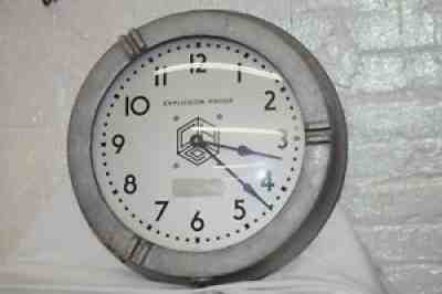 Art Deco Crouse Hinds Explosion Proof Clock Large 17 1/2" Aluminum Frame Battery