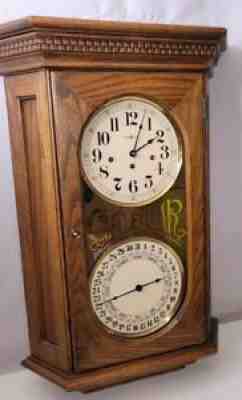 Howard Miller Westminster Chime Double Dial Calendar Wall Clock 612-545