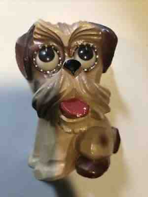 OSWALD ANTIQUE ROLLNG EYE CLOCK SCOTTIE DOG GES GESHE GERMANY WORKING CLOCKWORK