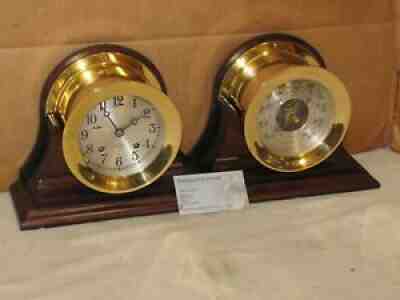 CHELSEA VINTAGE SHIPS BELL CLOCK/BAROMETER SET 1972 RESTORED