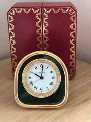 Superb Vintage Must De Cartier 7504 Travel Bedside Desk Alarm Clock & Box