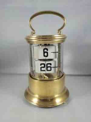 Plato flip ticket carriage clock, 8 day round plate movement.