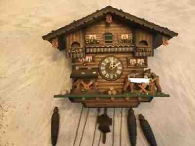 Cuckoo Clock Germany Romance Der Frohliche Wanderer Edelweiss Swiss Made
