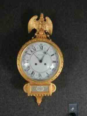 VINTAGE signed JOHN P. CREED JR. Gilt Presentation Girandole Wall Clock