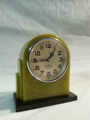 Rare New Haven Green Catalin Bakelite Art Deco Electric Clock - Read Description