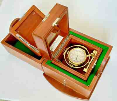 NICE HAMILTON 22 Marine Chronometer w Both Boxes - Running - Early Serial #200