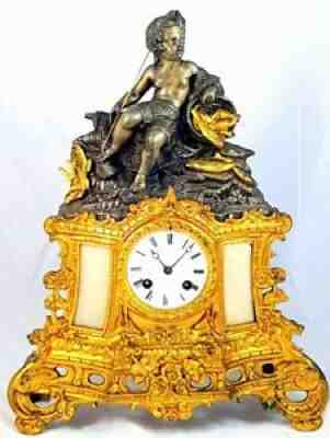 Antique French mantel clock "Charles V" figure clock c.a 1820 Dufaut Paris.