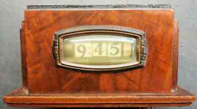 Pennwood 1930s Numechron Wood Rotating Clock Alder-Royal, Beautiful! ART DECO