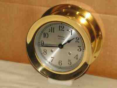 CHELSEA SHIPS BELL CLOCK~ SHIPSTRIKE MODEL~6" DIAL 2004 HINGED BEZEL