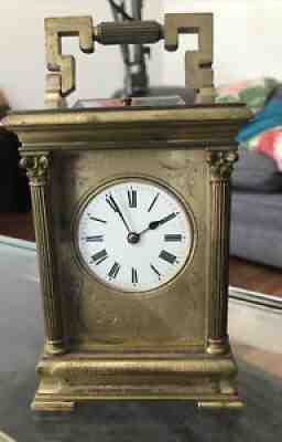 LARGE ANTIQUE FRENCH REPEATING CARRIAGE CLOCK - MASKED DIAL 1888