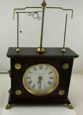 Jerome & Co. Horolovar Flying Pendulum Mahogany Clock from West Germany - Works
