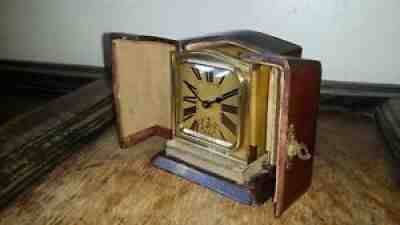 1900 FINE ANTIQUE EDWARDIAN TRAVEL CARRIAGE ALARM CLOCK - DUVERDREY & BLOQUEL