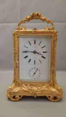 antik carriage clock with striking ROCOCO L. HOFFER GenÃ¨ve