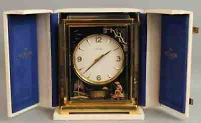 Vintage 1960s Jaeger LeCoultre Atmos CHINOISERIE MARINA 15-Jewel Mantle Clock