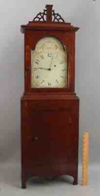 Antique circa-1800, David Wood Newburyport Ma. Federal Mahogany Shelf Clock, NR