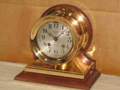 CHELSEA ANTIQUE SHIPS BELL CLOCK~COMMANDER MODEL~ 4 1/2 IN DIAL~1909~RED BRASS