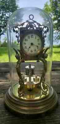 Antique Ca 1903 ANGELMELDET Disc Pendulum 400 Day Clock