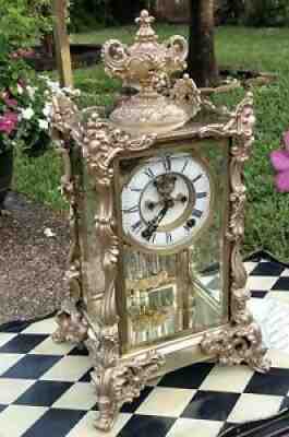 Ansonia Marchioness Crystal Regulator Mantel Clock - Circa 1900
