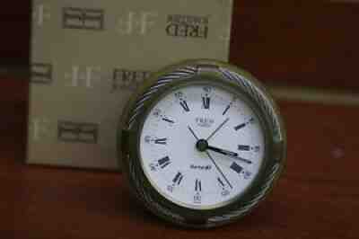 FRED PARIS Force 10 Bronze cable Alarm Desk Clock New Batt w/ Box