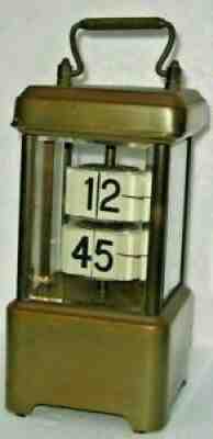 â°C.1905 LENZKIRCH CHRONOS 8 DAY PLATO JUMP HOUR DIGITAL FLIP CARRIAGE DESK CLOCK