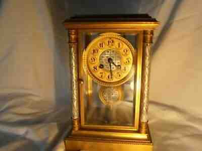 4 GLASS FRENCH MANTLE CLOCK.