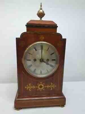 Mahogany Inlay Twin Fusee Bracket Clock