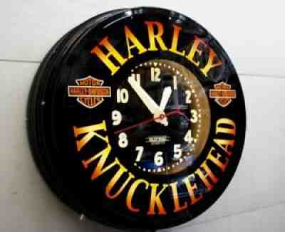 A 22" Harley Davidson Knucklehead, Neon Clock Only One at this Time