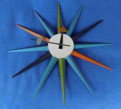 vtg ORIGINAL 1957 GEORGE NELSON HOWARD MILLER SPIKE STARBURST WALL CLOCK eames