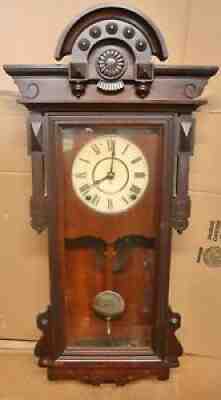 Antique 8 Day Time Strike Seth Thomas PANAMA Wall Clock Cherry?