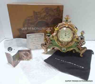 RARE Jay Strongwater "LUXE" Collection Swarovski Jeweled Mantel Clock LE of 350