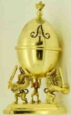 Imperial Russian gild silver Easter egg Verge Fusee clock for Tsar Alexander I