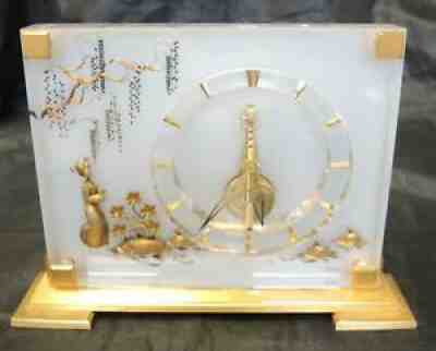 1960s Jaeger LeCoultre Table Clock Marina Chinoise Model #349