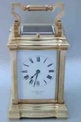 ANTIQUE FRENCH PETITE SONNERIE CARRIAGE CLOCK quarter chiming on 2 gongs WORKING