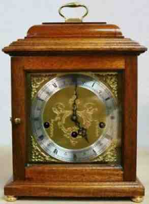 Vintage Comitti Of London 8 Day Solid Mahogany Westminster Chime Mantel Clock
