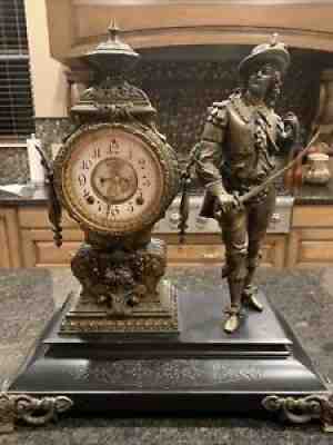 Rare Antique Ansonia mantel clock 1881 Figural Don Caesar All ORIGINAL!