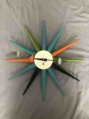 ORIGINAL Howard Miller Sunburst Wall Clock (George Nelson designed) ~1968