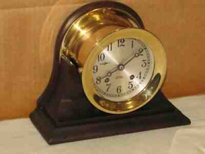 CHELSEA VINTAGE SHIPS BELL CLOCK~4 1/2 IN DIAL 1959 HINGED BEZEL~RESTORED