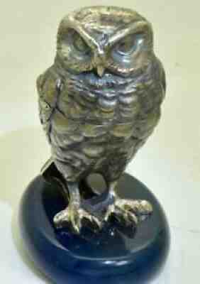Imperial Russian Khlebnikov silver owl figure verge fusee clock c1891.RARE