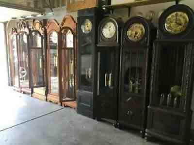 Lot of 10 antique/vintage floor/tall case grandfather clock