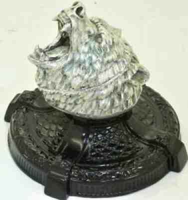 Antique Labarre Verge Fusee desk clock c1750's.Russian bear head sculpture