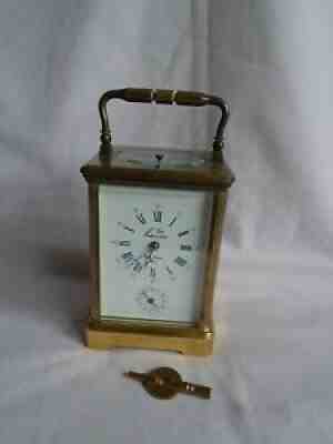 FRENCH L'EPEE REPEATER CARRIAGE / ALARM CLOCK IN GOOD WORKING ORDER + KEY