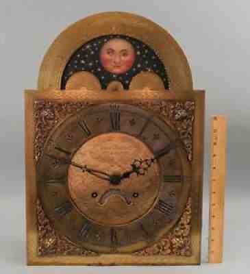 Antique 18thC Philadelphia Jacob Godshalk Lunar Moon Phase Tall Clock Works